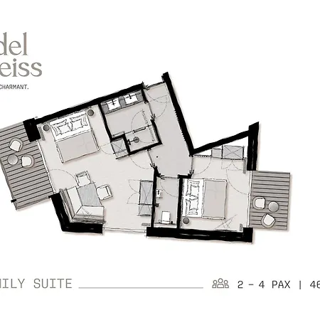 לינה וארוחת בוקר Edelweiss Echt-charmant 3*